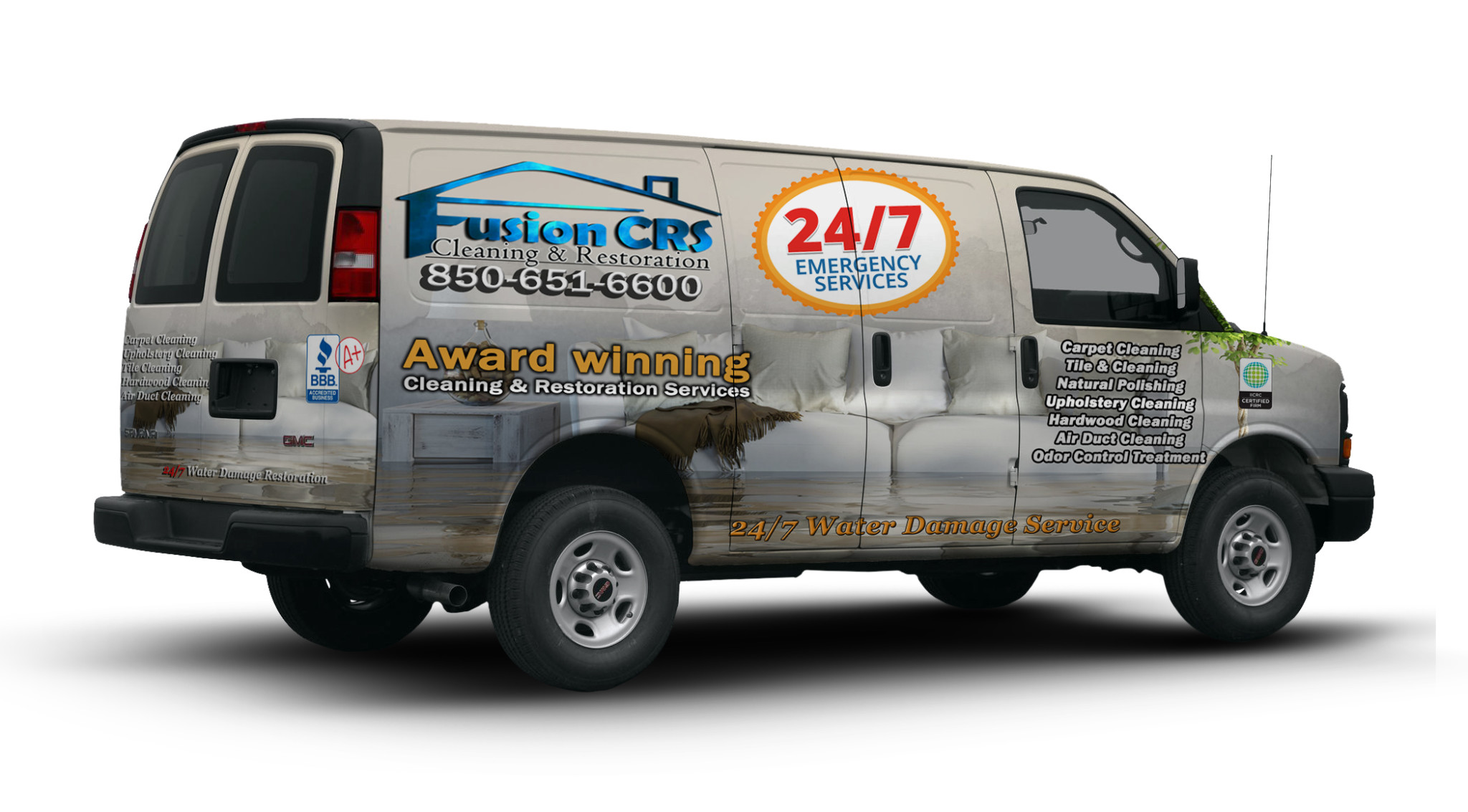 Water Damage wrap Van Concept